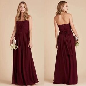 Birdy Grey Chicky Covertible Strapless‎ Maxi Dress in Cabernet Size XSmall